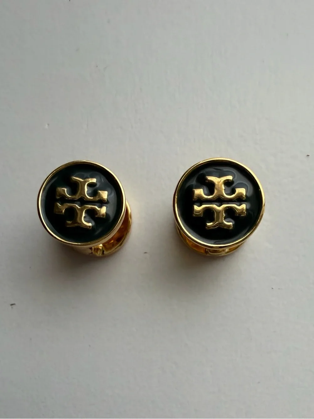 Tory Burch Reversible Green Enamel and Crystal GoldTone Icon Circle Earrings